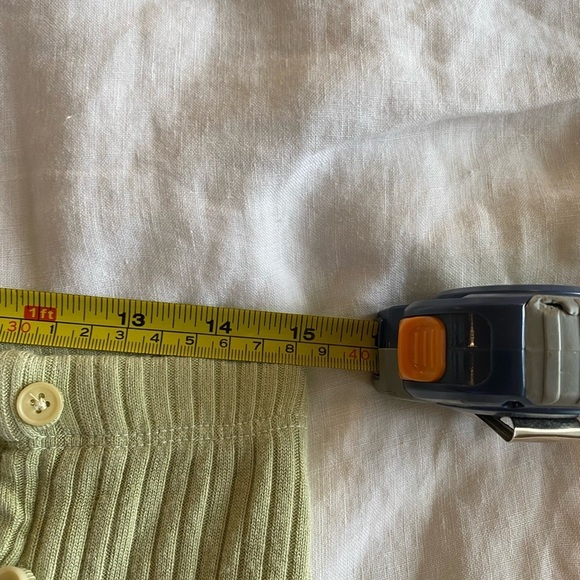 Reformation Women's Alberta Green Ribbed Midi Skirt Pencil Button Down Size L - Picture 4 of 7